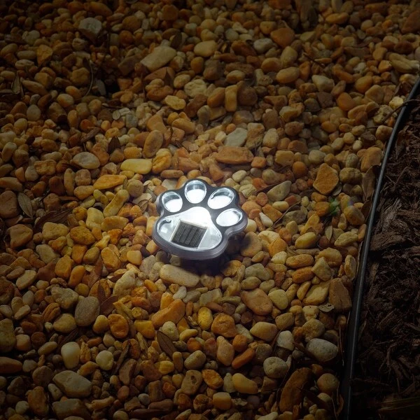 Paw Print Solar Accent Lights - Set of 6