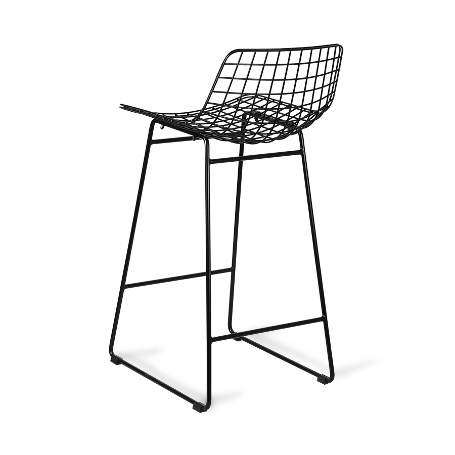 Metal wire bar/counter stool - black