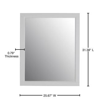 Glacier Bay Ashland 31 in. W x 26 in. H Wood Framed Wall Mirror in White ALWM26-WH