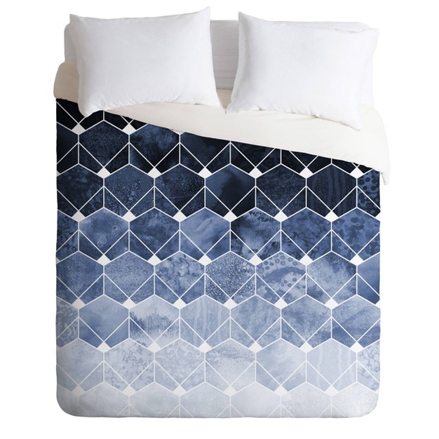 Elisabeth Fredriksson Hexagons And Diamonds Comforter Set Blue Deny Designs