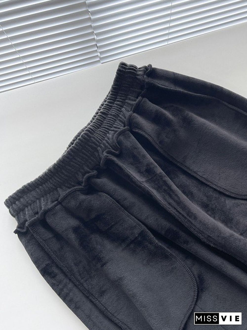 Black Fleece Lined Baggy Sweatpants