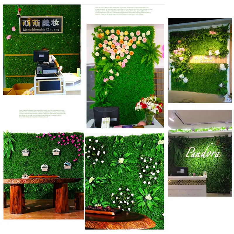 Garden Event Supplies Green Boxwood Hedge Artificial Wall Faux Plants Grass Panels For Wall Decor