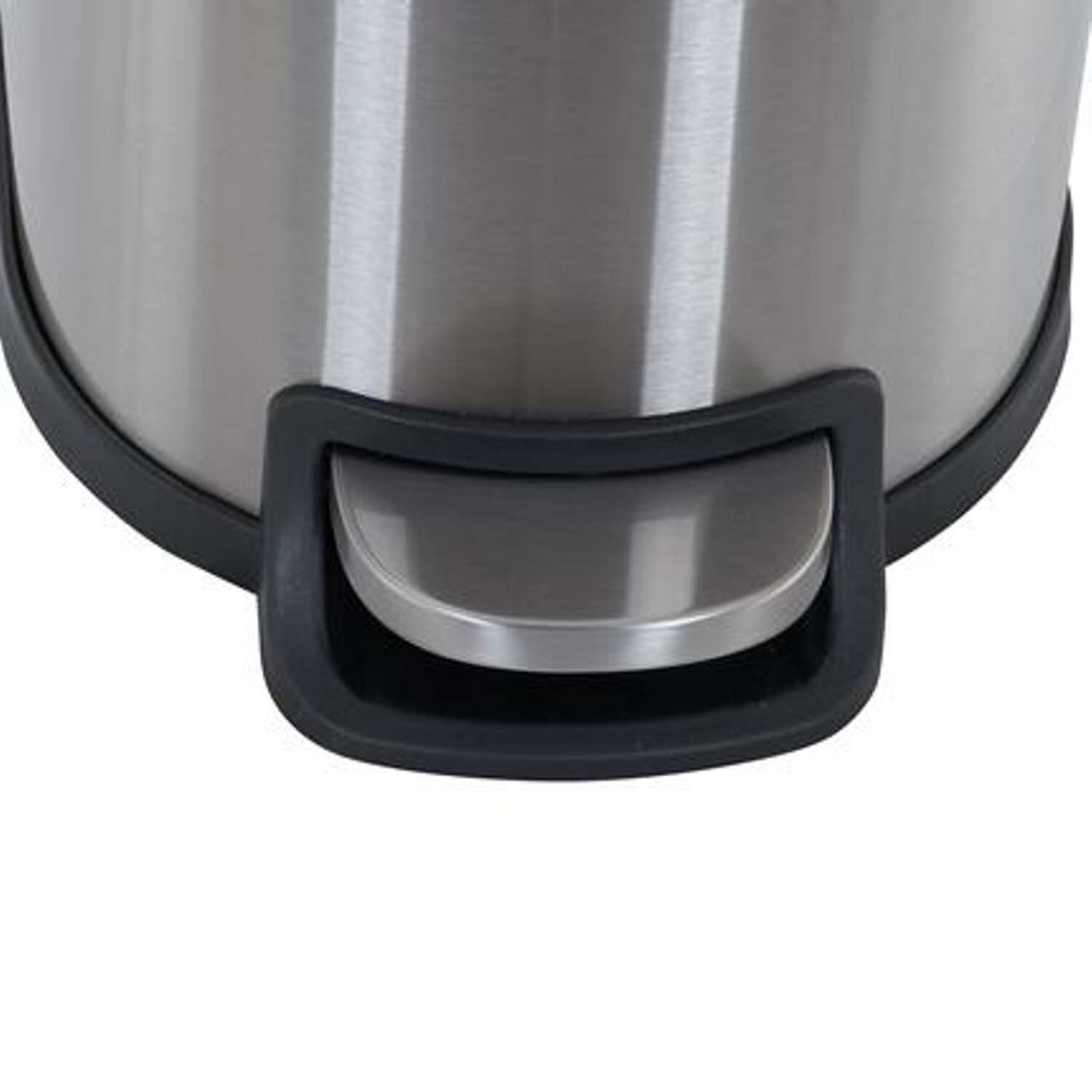 Household Essentials Tuscany 2.6 gal Silver Stainless Steel Narrow and Step Pedal Wastebasket