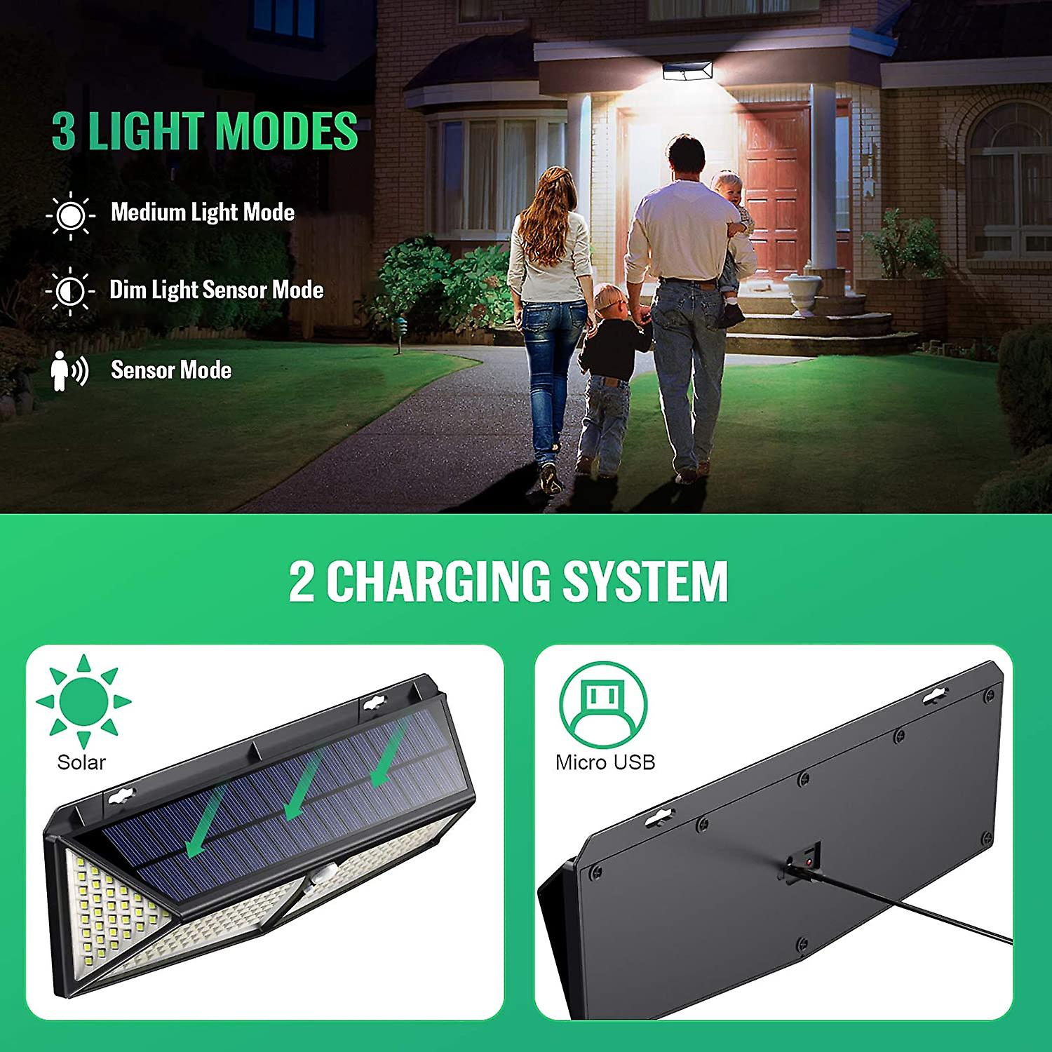 430 Led Solar Light Outdoorpowerful Lighting - 3500lm - 270 Anglemotion Sensor Outdoor Solar Light Wireless Spotlight Waterproof Security Solar Light