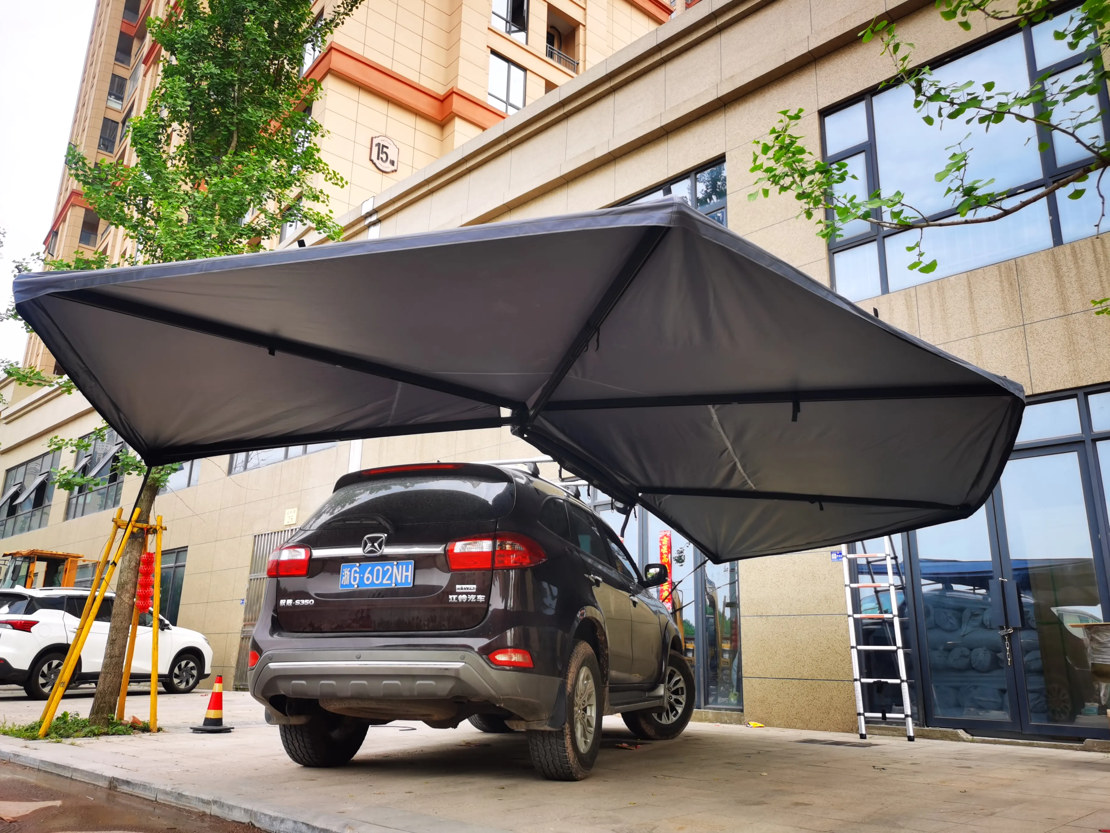 High Quality Cotton Canvas Car 270 Side Awning 270 Awning with Free Standing