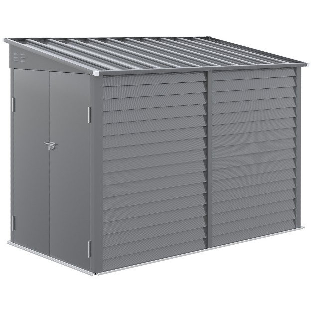 Outsunny Metal Garden Storage Shed Tool House With Sliding Door Spacious Layout amp Durable Construction For Backyard Patio Lawn