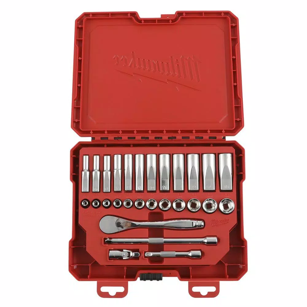 Milwaukee 1/4 in. and 3/8 in. Drive SAE Ratchet and Socket Mechanics Tool Set (54-Piece) and#8211; XDC Depot