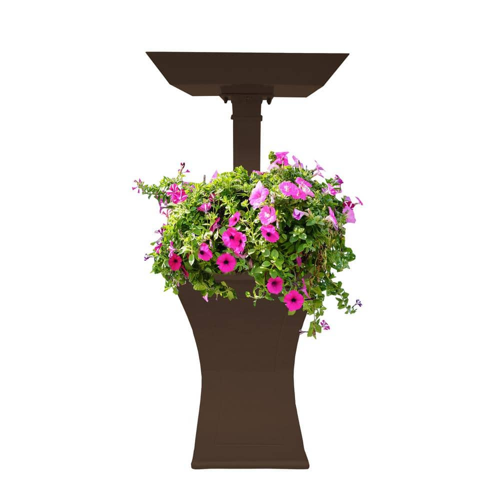 Oakland Living Brown Aluminum Planter Bird Bath SASHA-BB-PT-BROWN