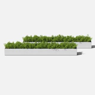 Veradek Geo Series Trough 32 in. White Plastic Planter (2-Pack) GEVTRW-2PK