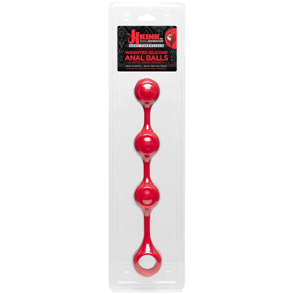 Kink Weighted Silicone Anal Balls in Red