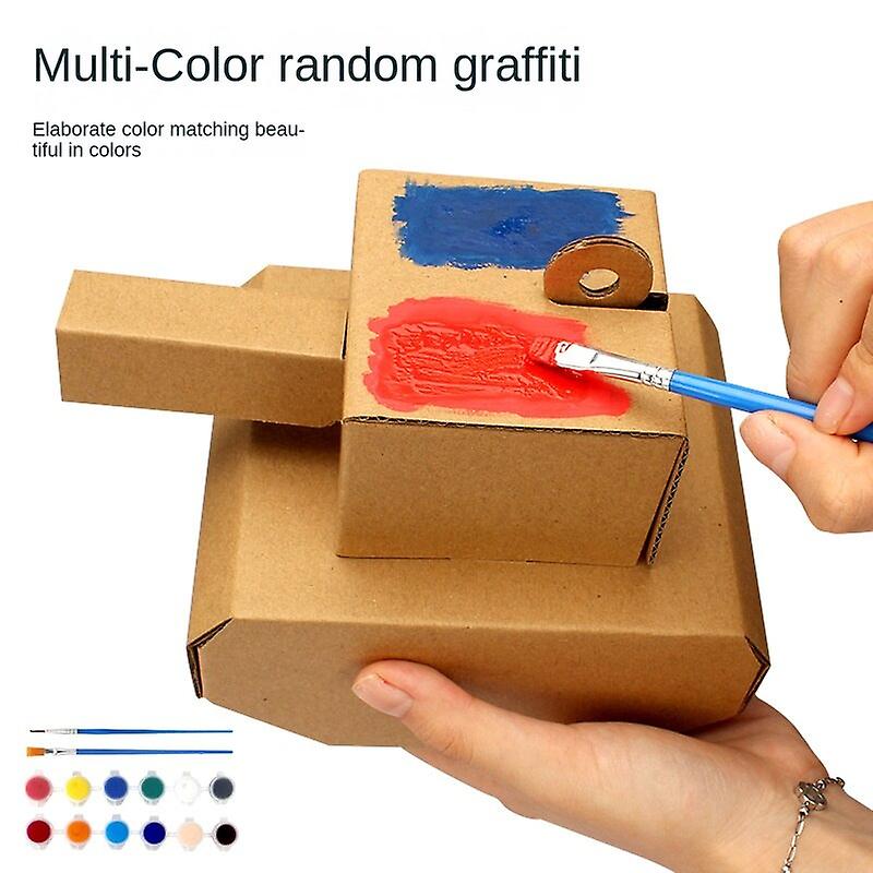 Diy Production Material Package Graffiti Carton Creative Assembly Cottage House Student Cardboard Kids Handmade Games Puzzles