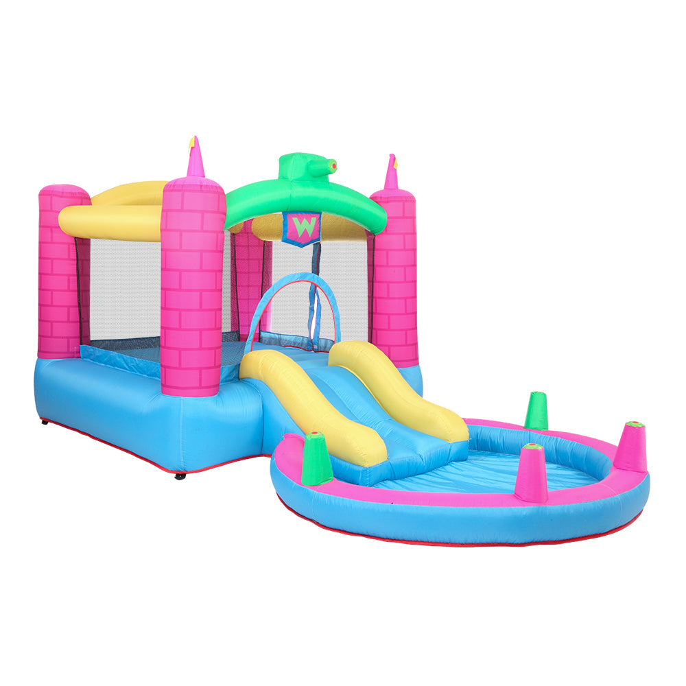 SalonMore Inflatable Bounce House with Blower,Pool & Water Slide & Splash,Multi-color Tank