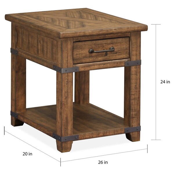 Carbon Loft Michael Farmhouse Timber Pine Rectangular End Table - 20.00l x 26.00w x 24.00h