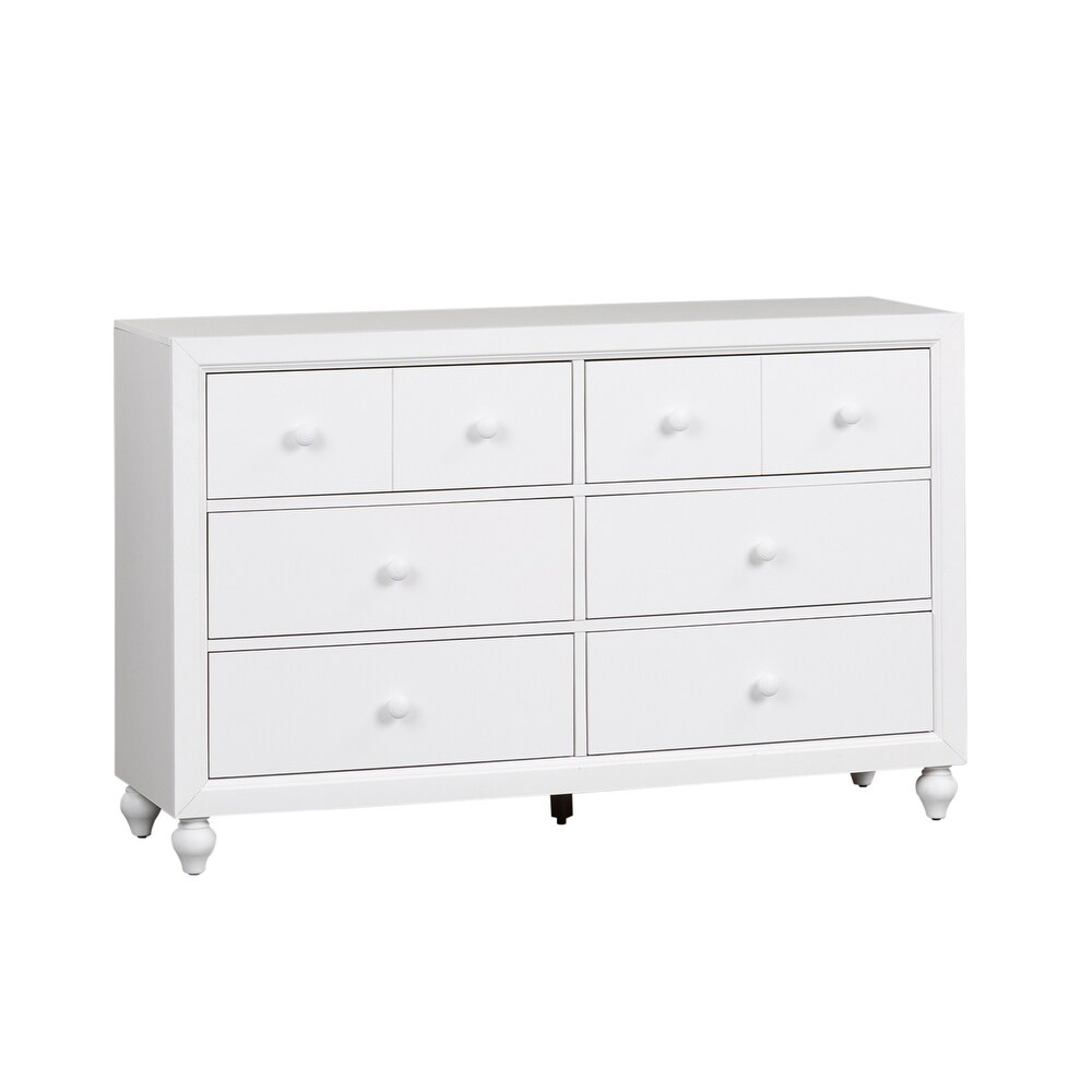 Copper Grove Cottage View White 6 Drawer Dresser