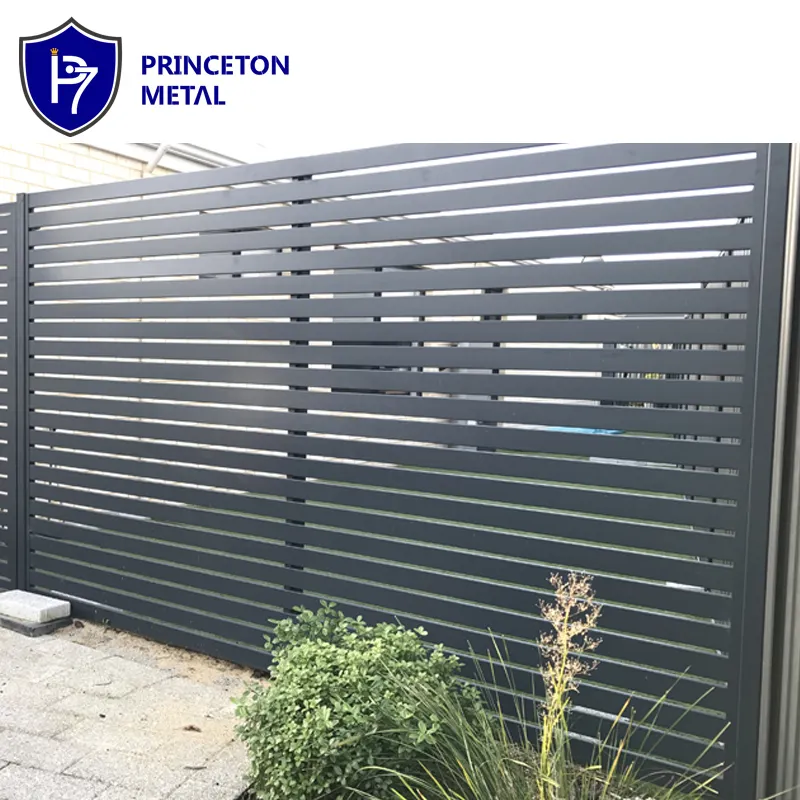 Factory direct supply high quality anti climb privacy aluminum horizontal slat fence