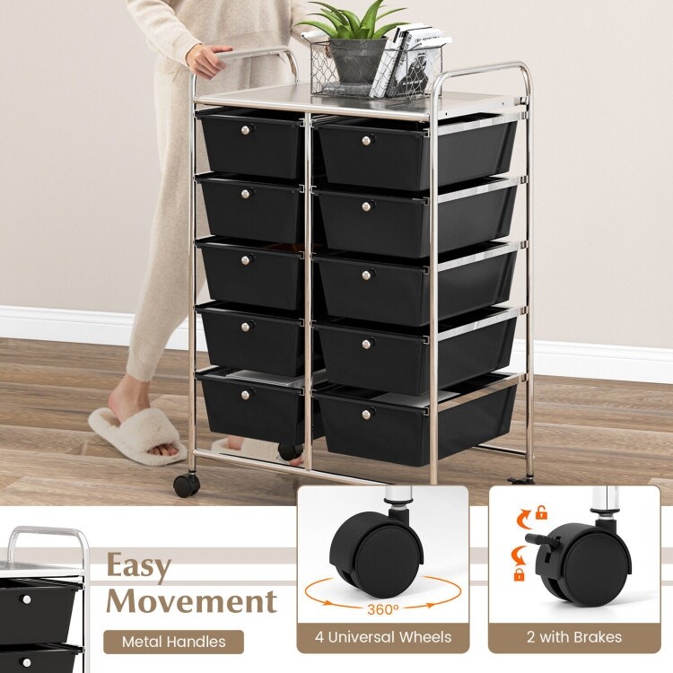 10 Drawer Rolling Storage Cart