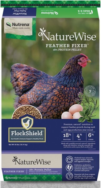 Nutrena NatureWise Feather Fixer Chicken Feed， 40-lb bag