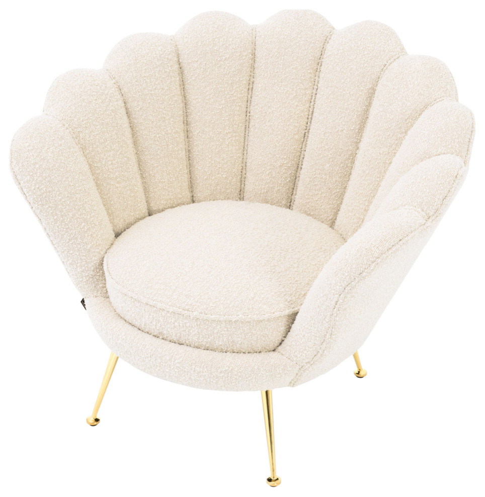 Boucl√© Upholstered Scalloped Accent Chair  Eichholtz Trapezium   Midcentury   Armchairs And Accent Chairs   by Oroa   Distinctive Furniture  Houzz