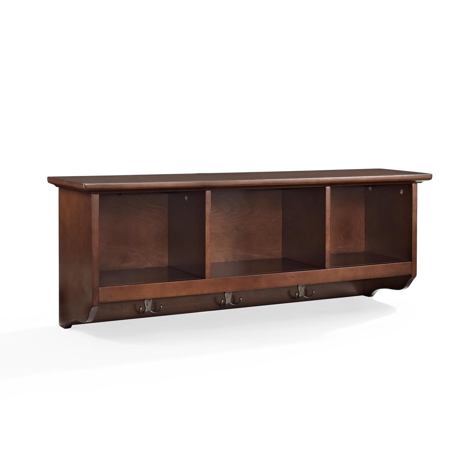 Crosley Furniture Brennan 11”W x 42”D Entryway Cubby Shelves, Mahogany