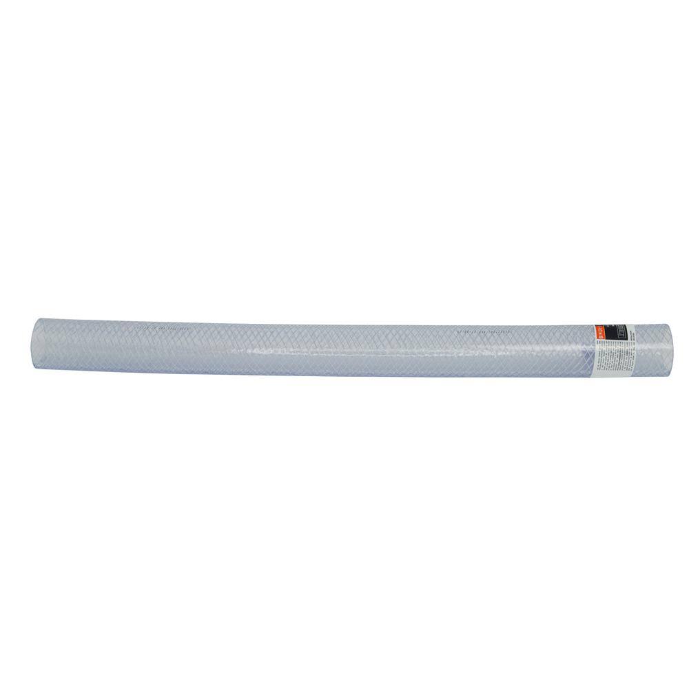 Everbilt 2 in. O.D. x 1-12 in. I.D. x 24 in. Clear PVC Braided Vinyl Tube HKP002-PVC009