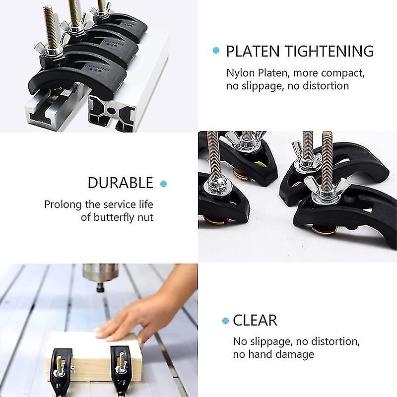 4pcs T Track Clamp Arcuate Press Plate Clamp Adjustable Cnc Engraving Machine T Track Hold Down Clamps Fixture Fastening Platen Router For T-slot Work