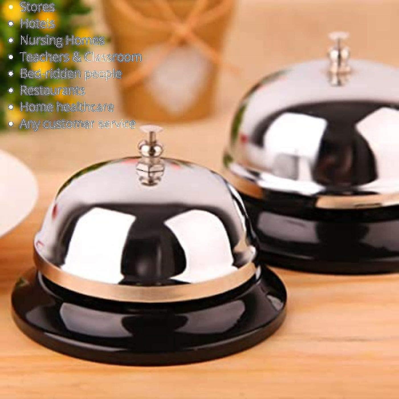 Service Bell， Table Desk Stainless Steel Reception Hand Bell Chrome Plated Reception Bell For Hotels