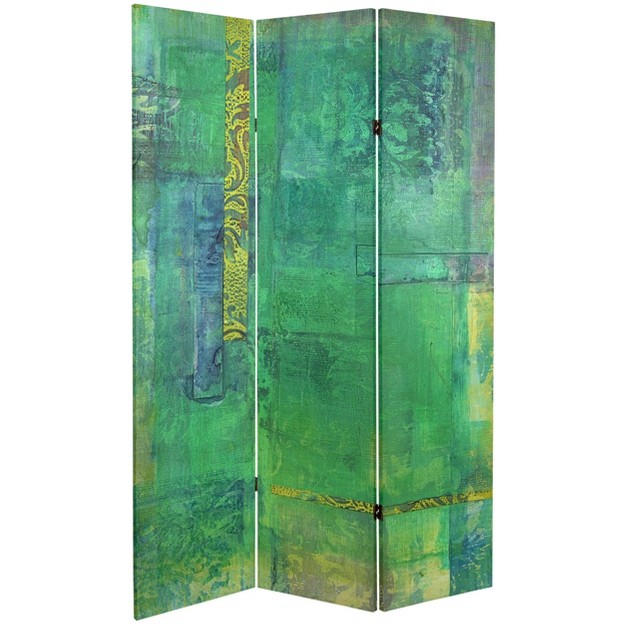 Double Sided Trellis Canvas Room Divider Green Oriental Furniture