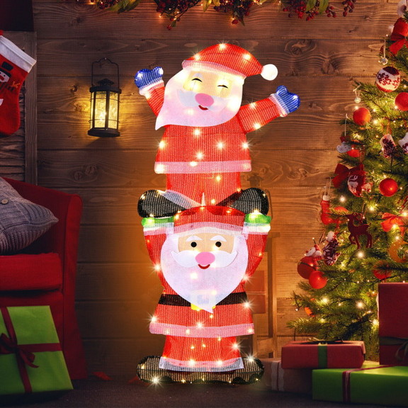 Costway 17342569 LED Double Santa Yard Christmas D...