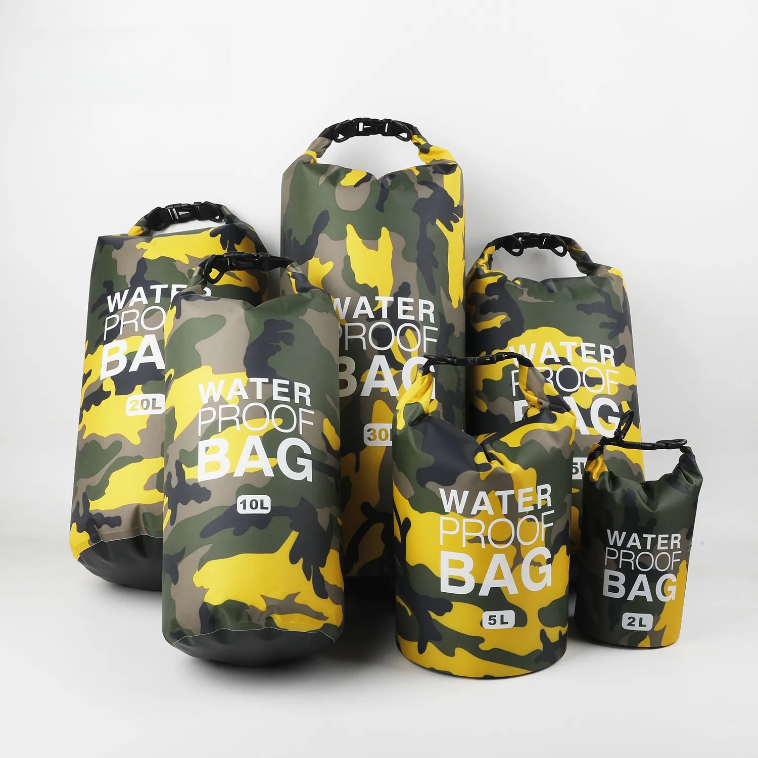 Outdoor Kayaking Drifting Diving Beach Lightweight Storage Sacks 2L 5L 10L 15L 20L 30L Camouflage Drybag Waterproof Bag