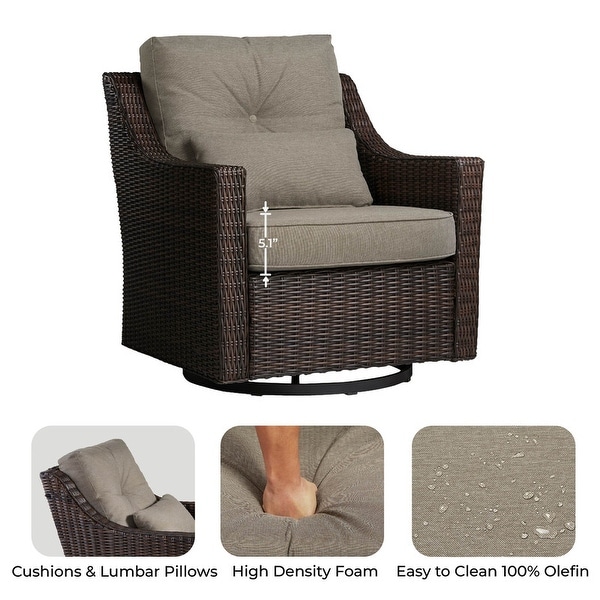 Murphy Outdoor Wicker Patio Furniture Swivel Glider Chair