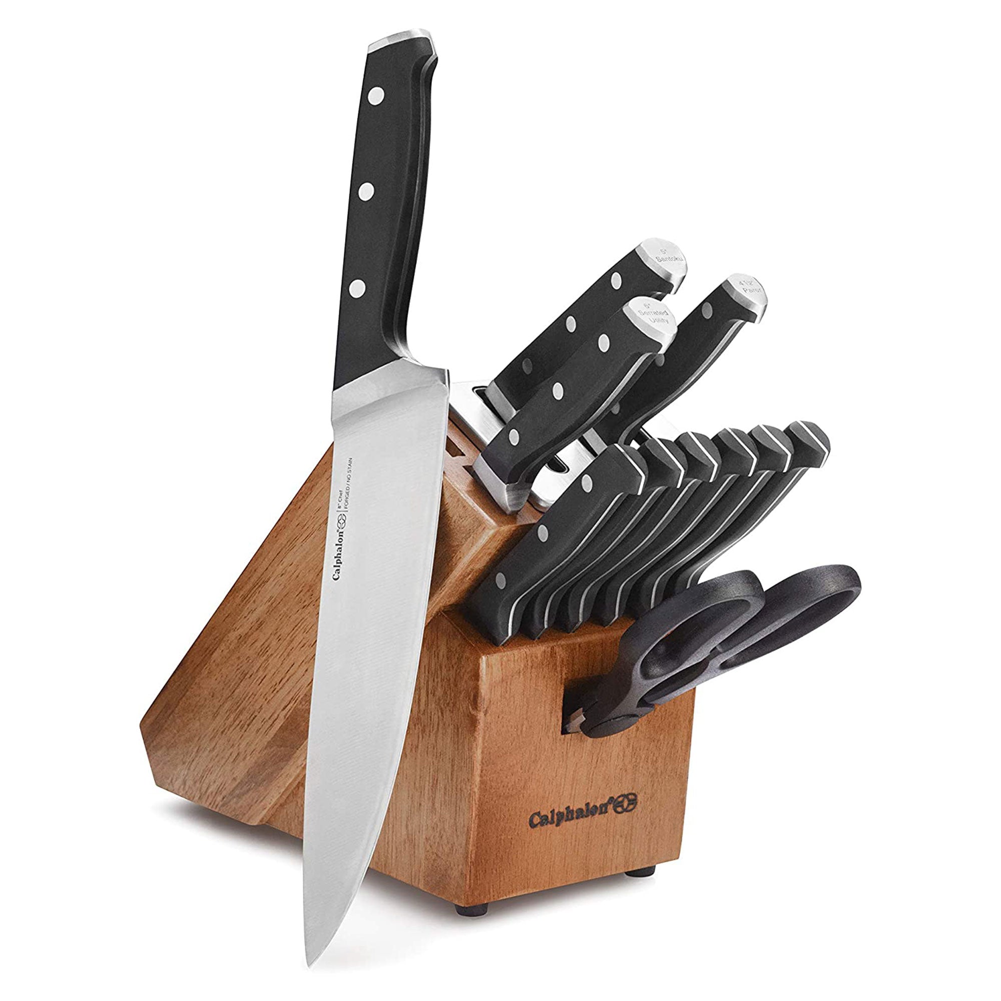 Calphalon 321 12 Piece Kitchen Cutlery Knife Block Set with Sharpener (Used)