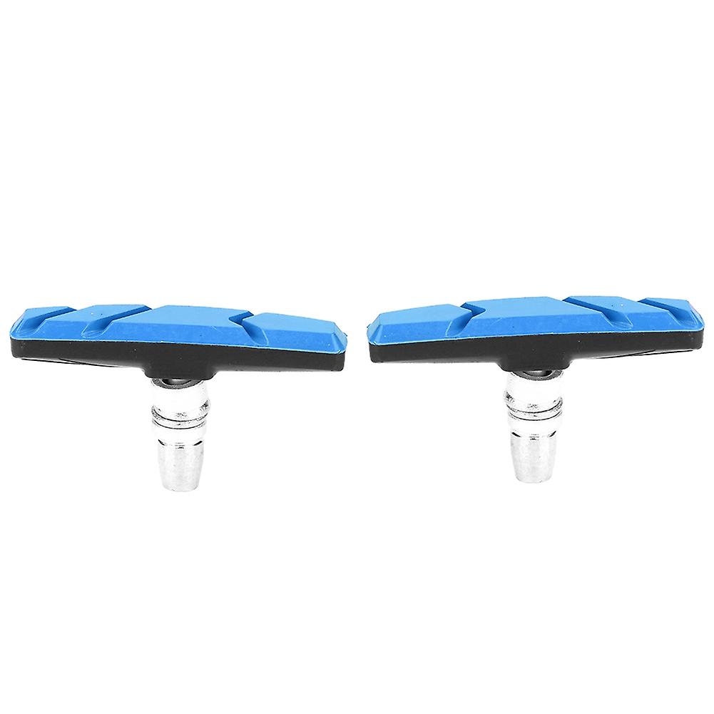 1 Pair Bicycle Cycling Mountain Bike Brake Holder Pads Shoes Rubber Blocks Blue