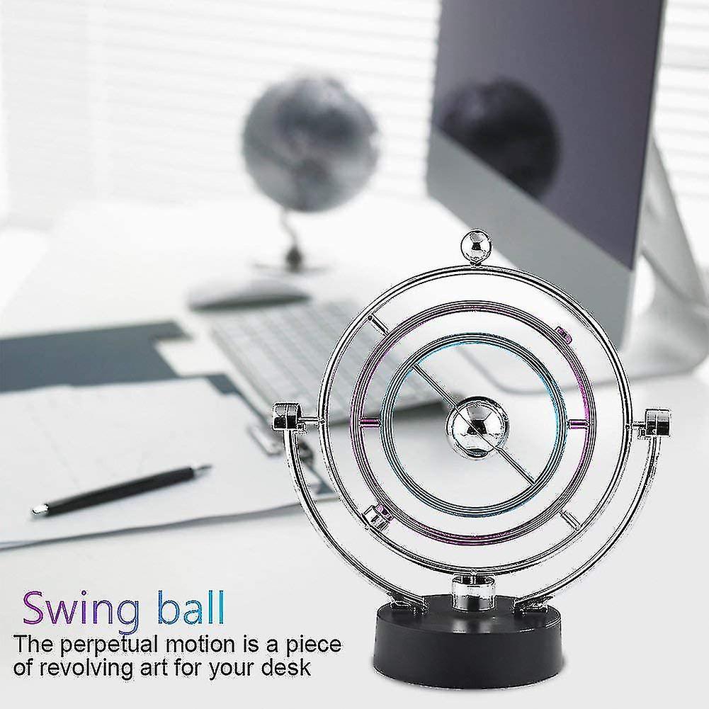 Electronic Pendulum Table Perpetual Motion Physical Science Toy Art Globe Newton Pendulum Office Hom