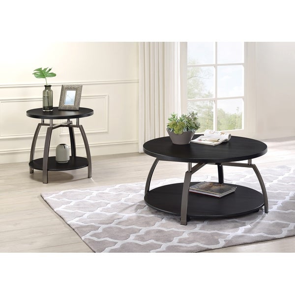 Andre Dark Grey and Black Nickel End Table