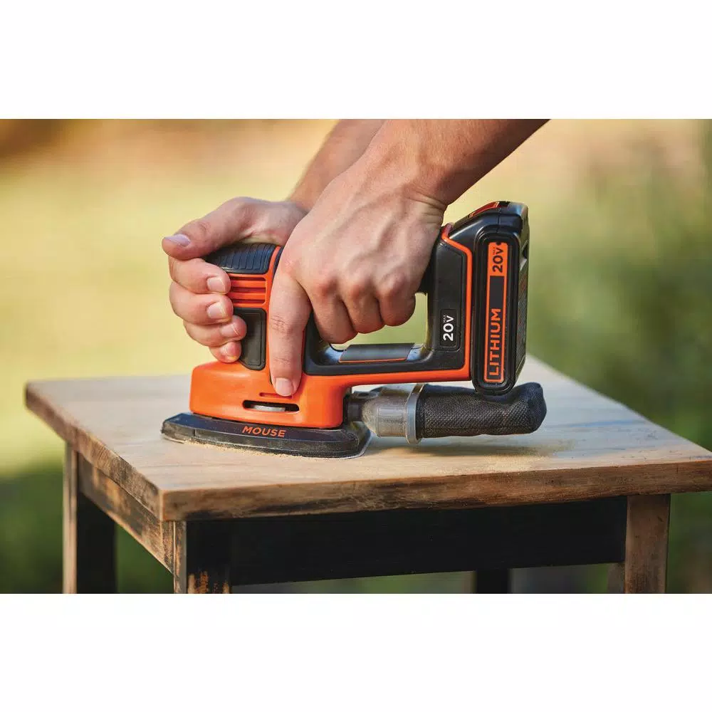 BLACK+DECKER 20-Volt MAX Lithium-Ion Cordless Mouse Sander with 1.5 Ah Battery and Charger and#8211; XDC Depot