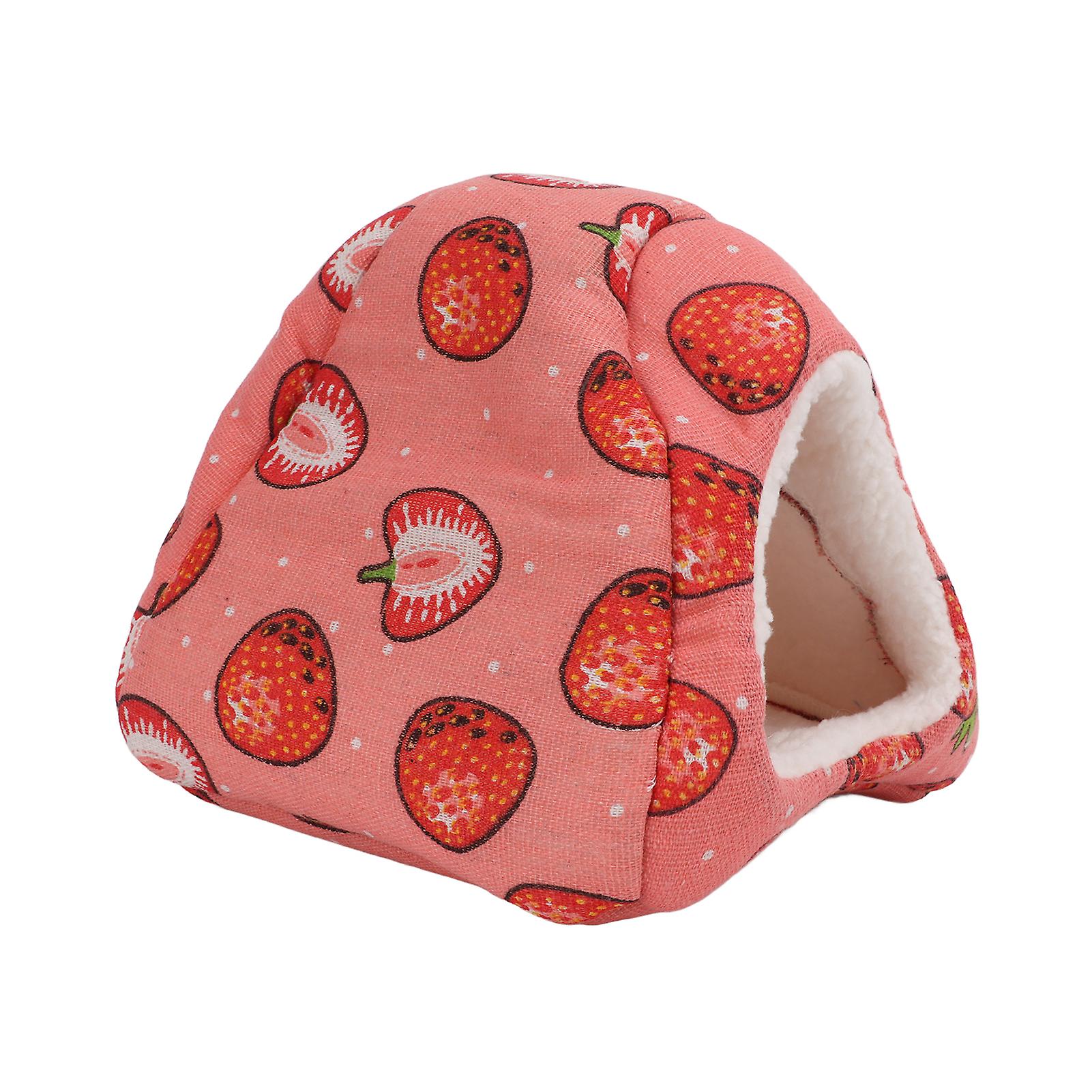 Hamster Cotton Nest Windproof And Warm Small Pet Cotton Nest Strawberry For Hamster Guinea Pig16x16x16