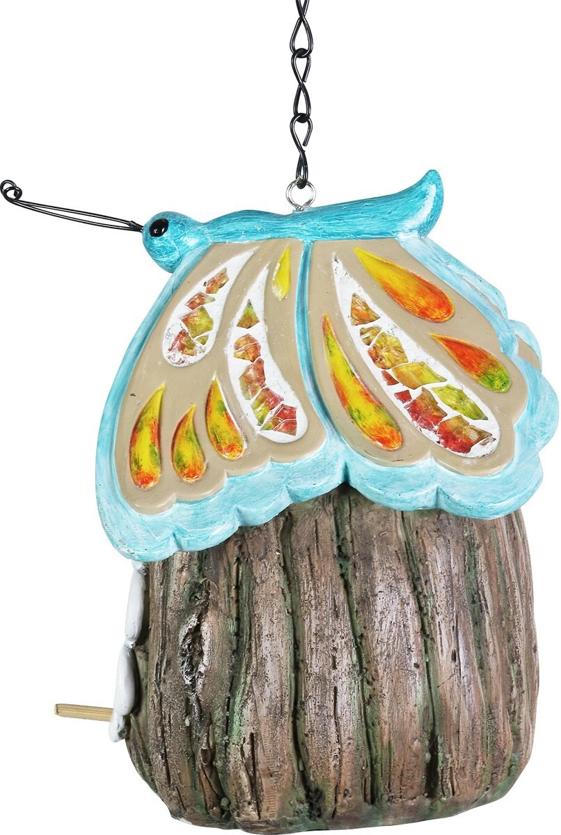 Exhart Butterfly Roof Peace Acorn Hanging Bird House