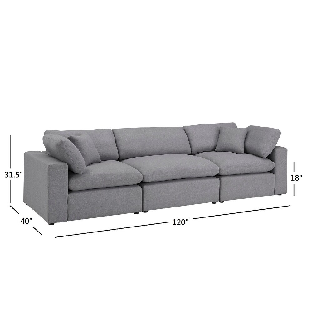 Anka Grey Linen Down Filled Cushioned Sofa by iNSPIRE Q Modern