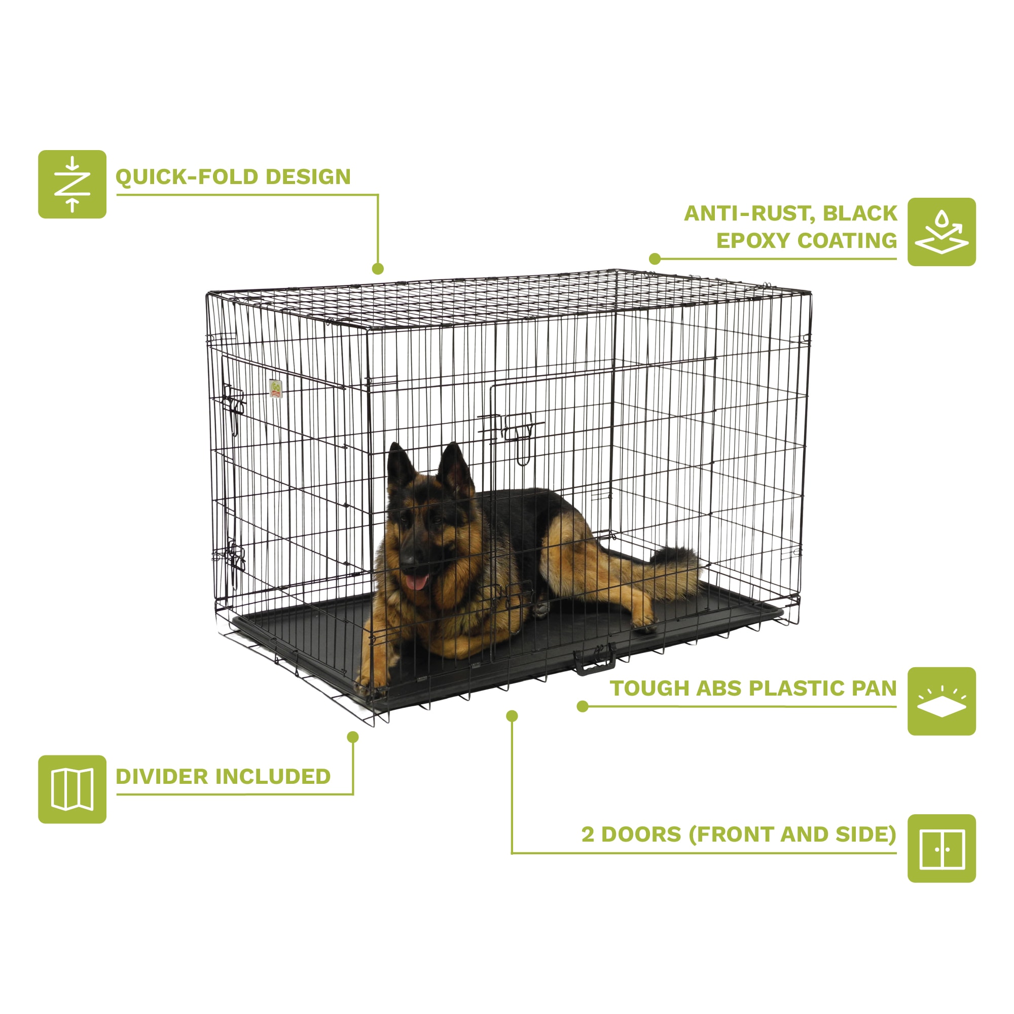 Go Pet Club Foldable Metal Dog Crate， 24