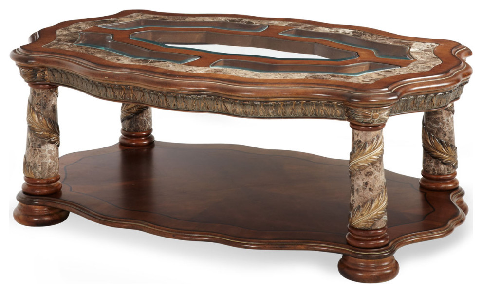 Villa Valencia Cocktail Table   Classic Chestnut   Victorian   Coffee Tables   by Michael Amini  Houzz