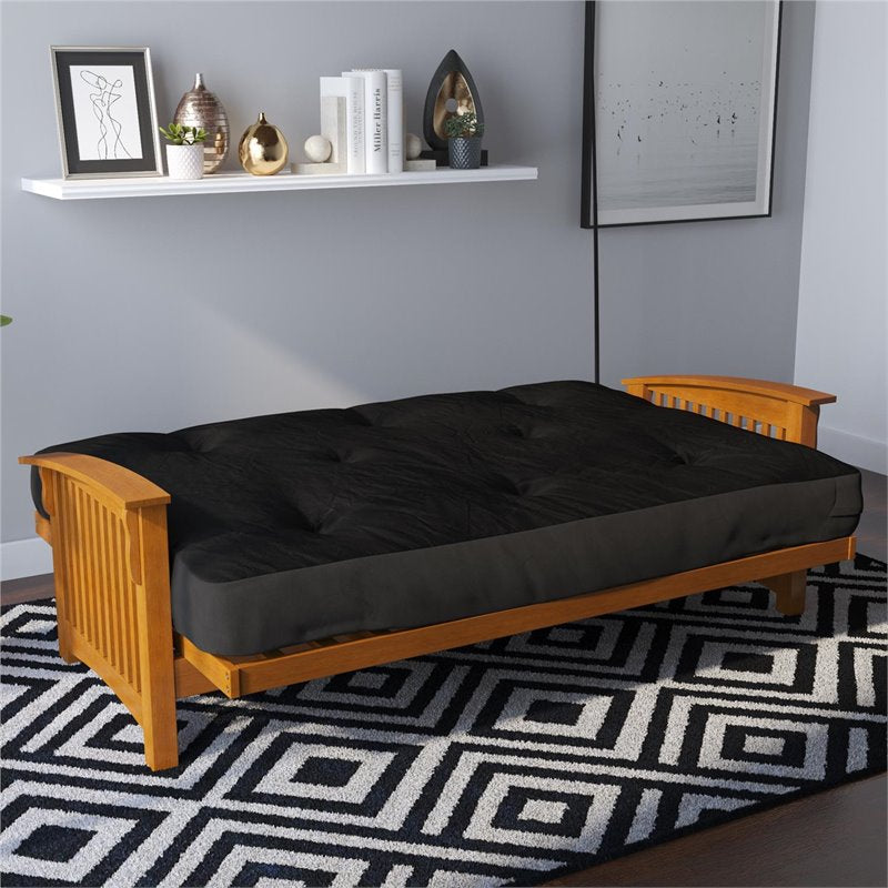 DHP Eve 8 Inch Full High Density Polyester Fill Futon Mattress in Black