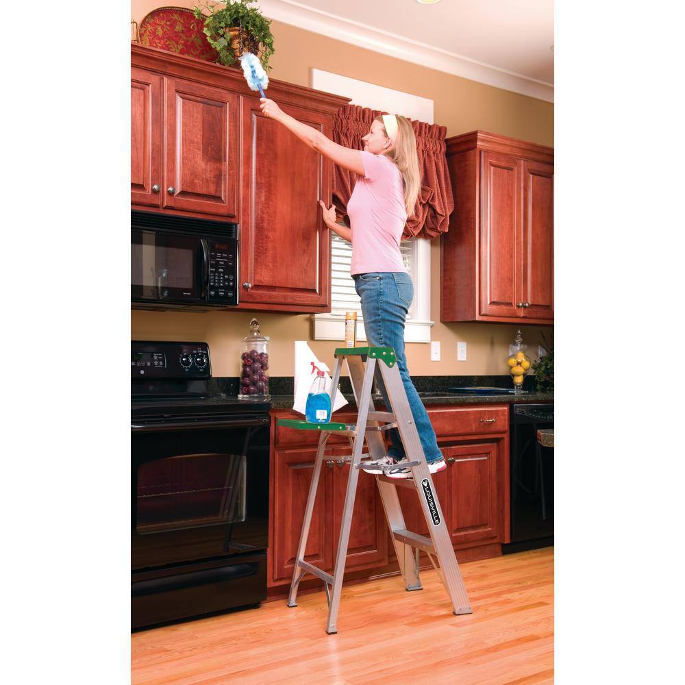 Louisville Ladder 6 ft. Aluminum Step Ladder 10.5 ft. Reach with 225 lbs. Load Capacity Type II Duty Rating AS4006