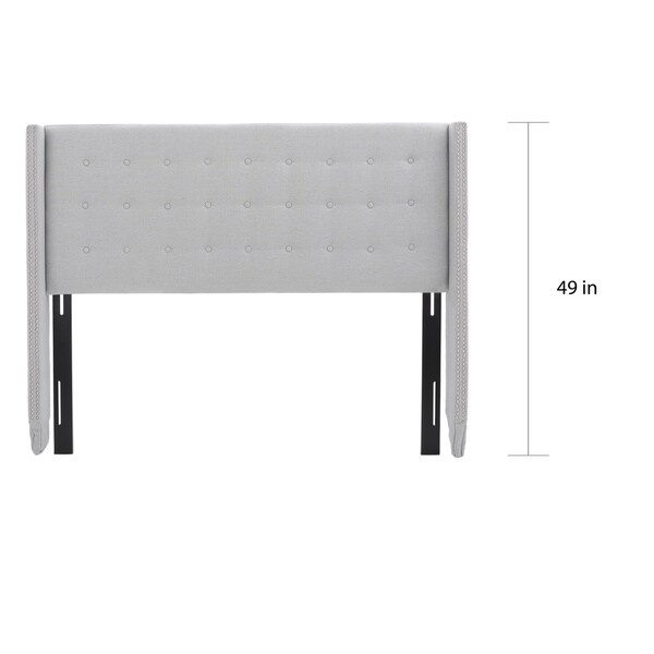 Kendrah Adjustable Full/Queen Wing-back Studded Fabric Headboard by Christopher Knight Home - - 13770391