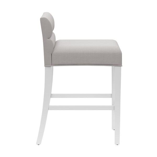 Desco Wood Upholstered Stool， White