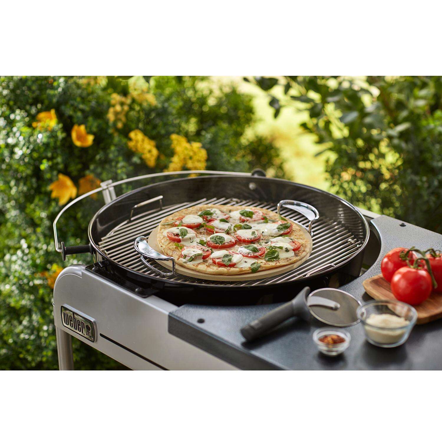 Weber Gourmet BBQ System Ceramic Beige Grill Pizza Stone 1