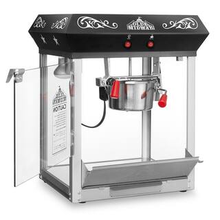 Olde Midway 640 W 6 oz. Black Bar Style Popcorn Machine CON-POP-600-BLK