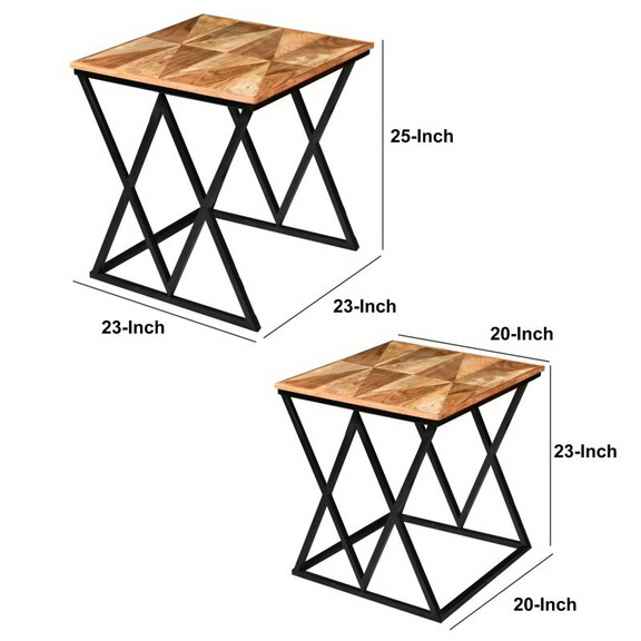 Madeline 25  23 inch Square 2 Piece Nesting End Ta...