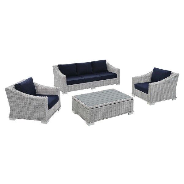 Conway Sunbrella® Outdoor Patio Wicker Rattan 4Piece Furniture Set