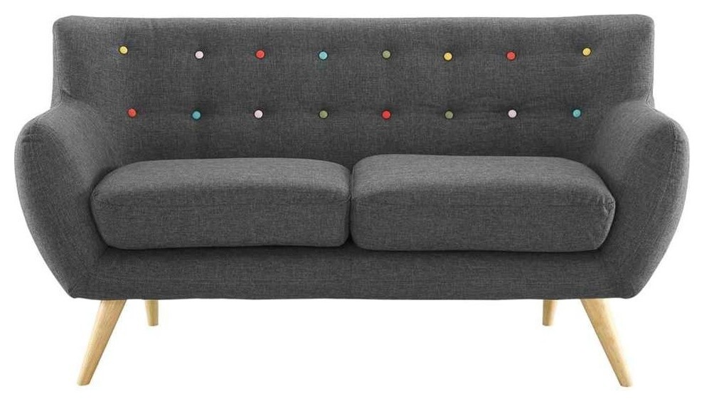 Remark Upholstered Fabric Loveseat   Midcentury   Loveseats   by ShopLadder  Houzz