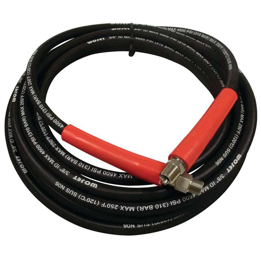 Stens New Pressure Washer Hose for Length 25 ft. Max Temperature 212F Single Wire Steel Braided Hose Black 758-700